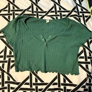 BP Textured Green Knit Top